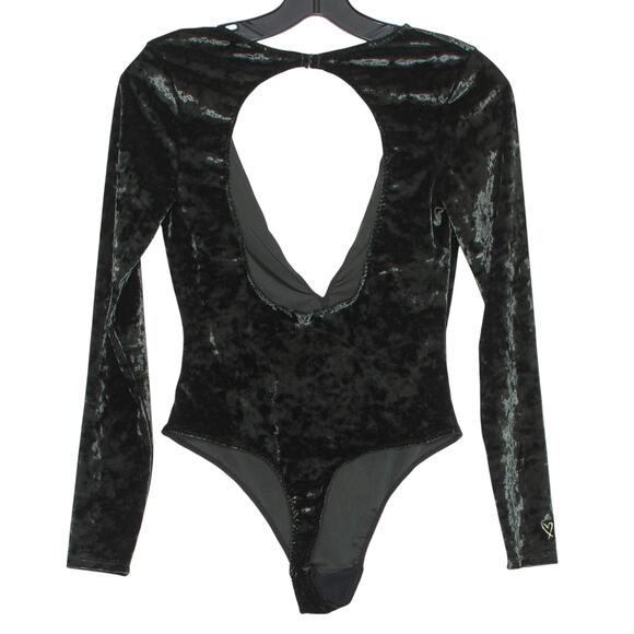 Victorias Secret Bodysuit Velvet Y2K Dark Academia Whimsigoth Witchy Black XS/S - Picture 2 of 8